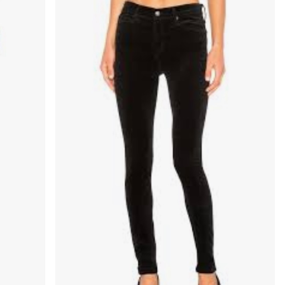 AG Farrah Skinny black velvet pants